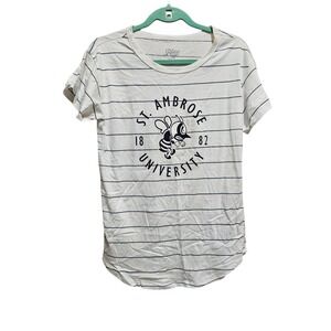 St. Ambrose University‎ Blue 84 Striped Graphic T-Shirt School Spirit